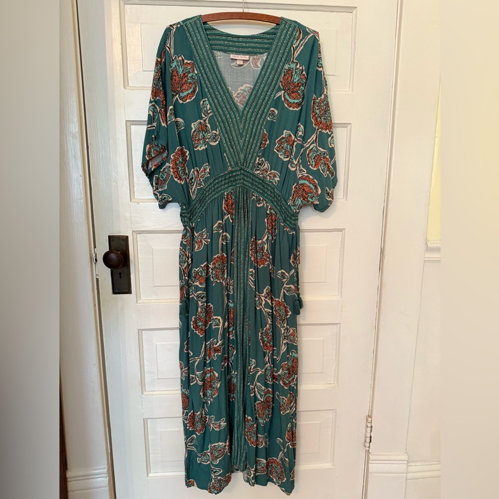 Knox Rose Teal Floral Maxi Dress